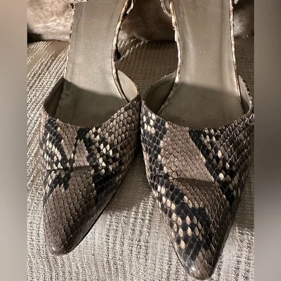 Stuart Weitzman for Mr. Seymor Vintage Snakeskin Strappy Heels - Picture 3 of 11